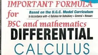 important formulas of differential calculus for UG Mathematics📐📊📚