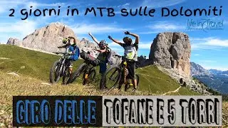 Mountain biking in the Dolomites: a two-day tour of the Tofane and Cinque Torri mountains.