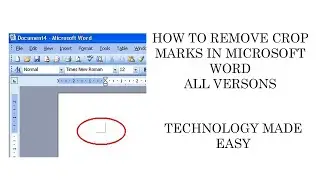 How to remove crop marks in Microsoft Word | Technology Made Easy |