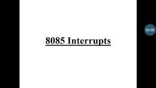 Interrupts in 8085 microprocessor