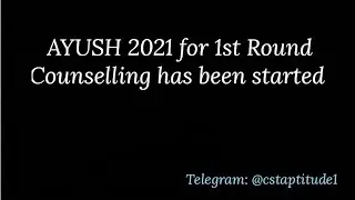 NEET-UG AYUSH 1st Round  Counselling 2021 Registration ongoing