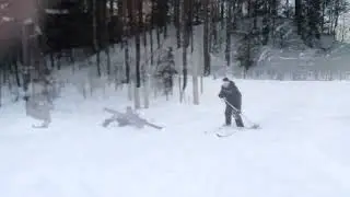 На лыжах
