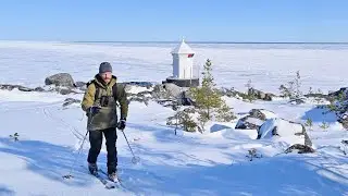 Endless Ice and Snow, and Coffee on the Stove on a Trip at the Sea