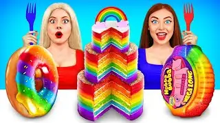 Rainbow Dessert Challenge | Decorating a Cake in a Single Color by RATATA POWER
