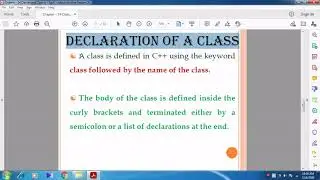Introduction to Classes, Need for Class, Declaration of a Class and General form of Class.