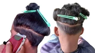 How TO DO A BUN | MAN BUN TAPER FADE | BARBER | ASMR