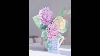 3D Hydrangea Hand Holding Bouquet Greeting Card