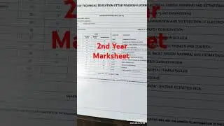 UP Polytechnic 2nd Year Marksheet | Bteup 2nd Year Original Marksheet #bteup #shorts #marksheet