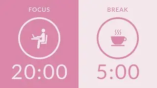 20/5 Pomodoro Timer with Pink Noise 🎧 2-Hour Study with Me for Deep Focus & ADHD ✨