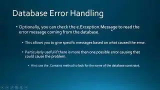 S18 PROG1198 12.2 Database Error Handling