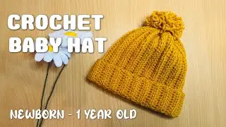 CROCHET BABY HAT NEWBORN ( 0 - 1 year old ) #crochet #crochettutorial #crochetbabyhat
