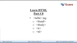 Learn HTML - Part 8 - HTML Table