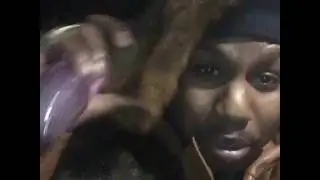 Popperazzi po wear his father Alpo Louis vuitton winter coat