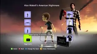 Alan Wake's American Nightmare Avatar Markplace Items