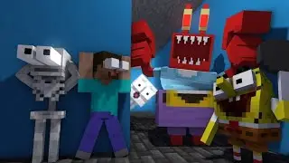 Monster School: SpongeBob & Krusty Krab Horror Challenge -Minecraft Animation(WeCraft Deleted Video)