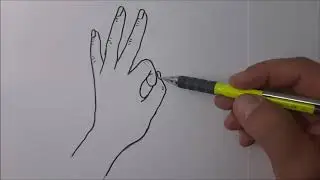 El resmi nasıl çizilir. Karakalem kolay el çizimi.