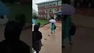 Staircase at University Turns into a Mesmerizing Waterfall Amidst Intense Rainfall!