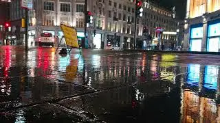 A Rainy Night Brings Heavy Traffic to a Standstill