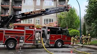 Crews battle large apartment fire in Port Coquitlam, BC