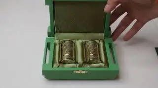 Набор из 2 стопок в виде патронов с позолотой - обзор от магазина подарков "Счастливый случай"