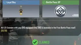 Call Of Duty Mobile Kill 15 Enemies with any SVD equipped Task Complete