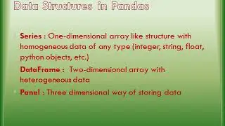 Data structures in Python pandas