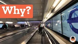 Why do the English stand on the right-hand side of the escalator?