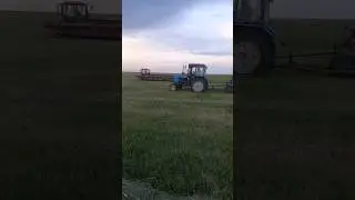 Вечерний выезд на сенокос. Мтз-82.1 с жаткой Дон-мар и Полесье.