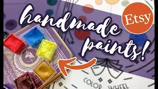 I AM IMPRESSED! Trying HANDMADE WATERCOLORS FROM ETSY | Artemis Studio Paints Watercolor Review