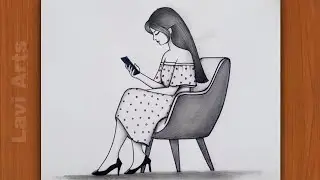 How to Draw Easy Girl Sittting on chair | Pencil Sketch of girl | Easy drawing with Pencil |Tutorial