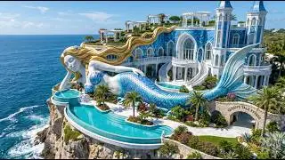 Forgotten Abandoned Mermaid Shaped Ocean Villa Turned into a Luxury Dream Home with 3d Epoxy Floors