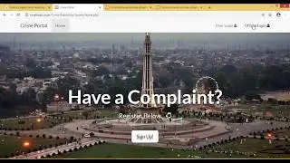 Crime Reporting System | Demo Project | Final Year Project-Muhammad Sohail