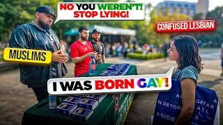 Confused Lesbian Tries To Challenge Islam | NYC Street Dawah With 
