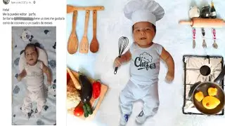 How to edit a baby photo👶🏻/Baby chef edit💙👨🏻‍🍳