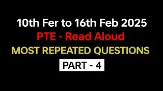 PTE Read Aloud (Part-4) Feb 2025 - Exam Prediction | Read Aloud pte today 