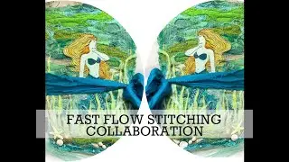 FAST FLOW Stitching Collaboration.  Fabric Journal Cover Using Scraps & Mop up cloths