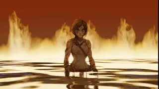 Lara Croft fire river by Vash, animated