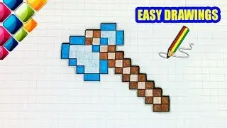 Easy drawings #275 How To Draw a Minecraft Axe / Step By Step /Pixel Art
