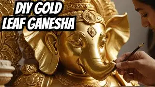 Gold Leaf Painting | Painting Ganesha with Gold Leaf | #ganeshapainting #goldleafpainting #goldleaf