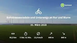 Bahntrassenradeln und Unterwegs an Rur und Wurm #MyKomootStory