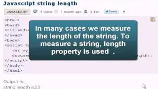 JAVASCRIPT Tutoriral : Javascript string length