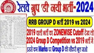 RRB GROUP D Recruitment 2019 vs 2024 Check Zonewise Cutoff 2019, Forget Group D Jobs if you mark ...