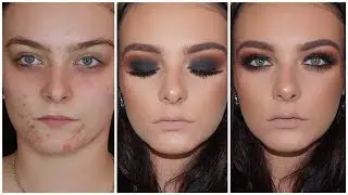 Black smokey eye and super full coverage foundation DERMACOL