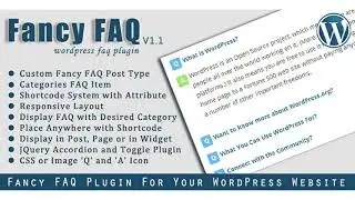 Fancy FAQ - WordPress FAQ Plugin | Codecanyon Scripts and Snippets
