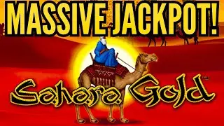 HUGE LINE HIT JACKPOT HANDPAY on LIGHTNING LINK SAHARA GOLD!