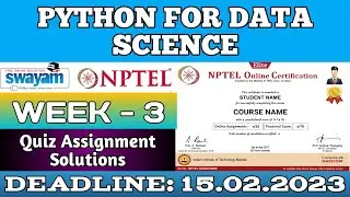 NPTEL PYTHON FOR DATA SCIENCE ASSIGNMENT 3 ANSWERS | 2023
