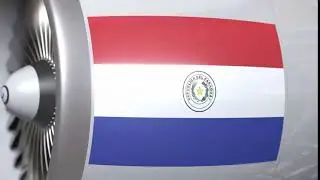 National Flag of Paraguay on Airplane Engine | Motion Graphics - Envato elements