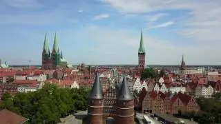 Luebeck from above. Holstentor. DJI Mavic Pro (4K) Germany