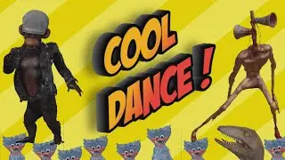 Cool dance of the monkey and Siren Head on Easter Island. Huggy Waggy and dinosaurs watch the dance.