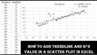 How to add Trendline and R squared Equation in Scatter Plot in Excel - in Simple Steps